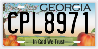GA license plate CPL8971