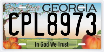 GA license plate CPL8973