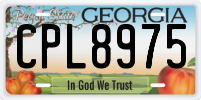 GA license plate CPL8975