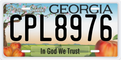 GA license plate CPL8976
