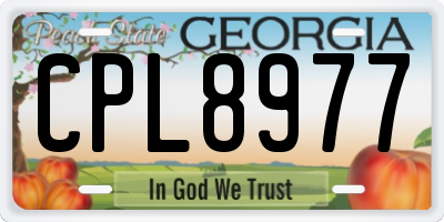 GA license plate CPL8977