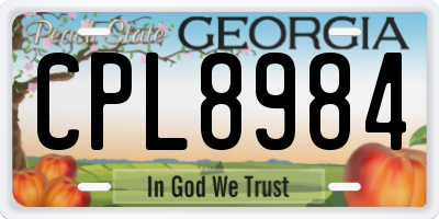GA license plate CPL8984