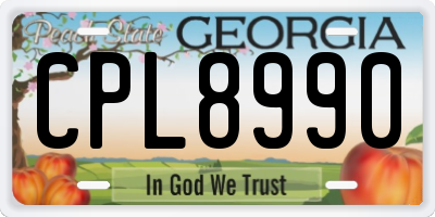 GA license plate CPL8990