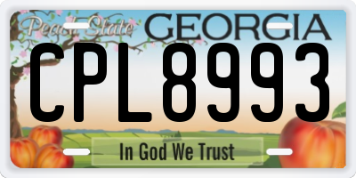 GA license plate CPL8993