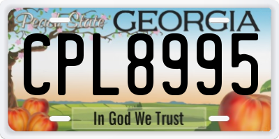 GA license plate CPL8995