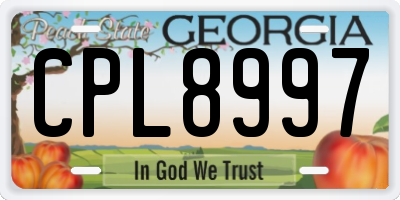 GA license plate CPL8997