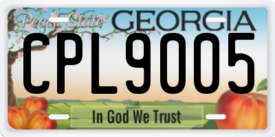 GA license plate CPL9005