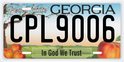 GA license plate CPL9006