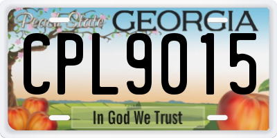 GA license plate CPL9015