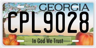 GA license plate CPL9028