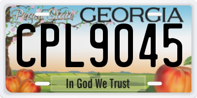 GA license plate CPL9045