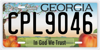 GA license plate CPL9046