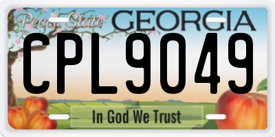 GA license plate CPL9049