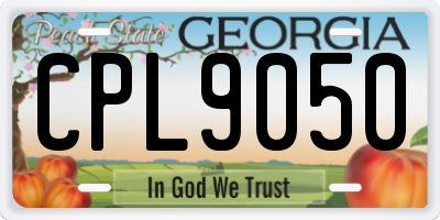 GA license plate CPL9050