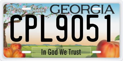 GA license plate CPL9051