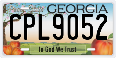 GA license plate CPL9052