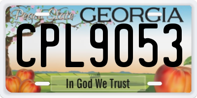 GA license plate CPL9053