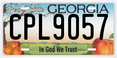 GA license plate CPL9057