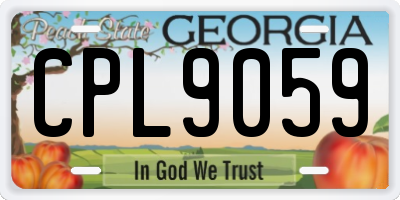 GA license plate CPL9059