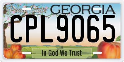 GA license plate CPL9065