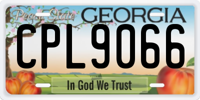 GA license plate CPL9066