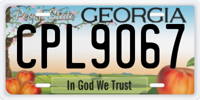 GA license plate CPL9067
