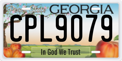 GA license plate CPL9079