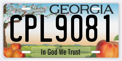 GA license plate CPL9081