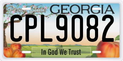 GA license plate CPL9082