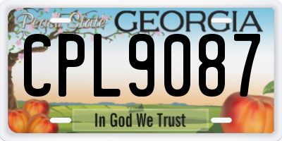 GA license plate CPL9087