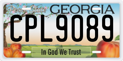 GA license plate CPL9089