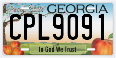GA license plate CPL9091