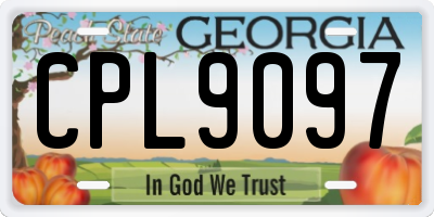 GA license plate CPL9097