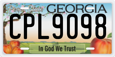 GA license plate CPL9098