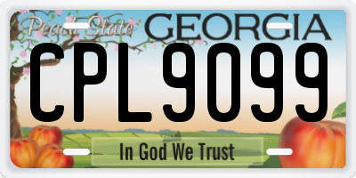 GA license plate CPL9099
