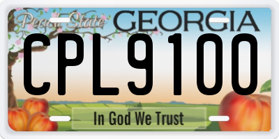 GA license plate CPL9100
