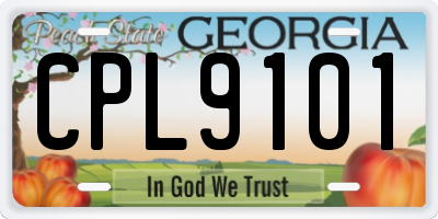 GA license plate CPL9101