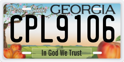 GA license plate CPL9106