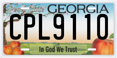 GA license plate CPL9110