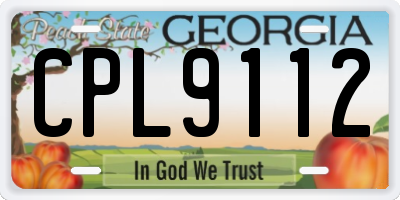 GA license plate CPL9112