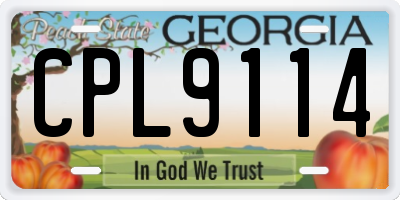 GA license plate CPL9114