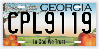 GA license plate CPL9119