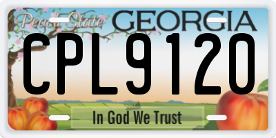 GA license plate CPL9120