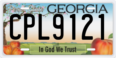 GA license plate CPL9121