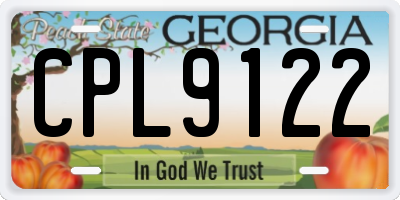 GA license plate CPL9122