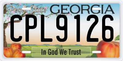 GA license plate CPL9126