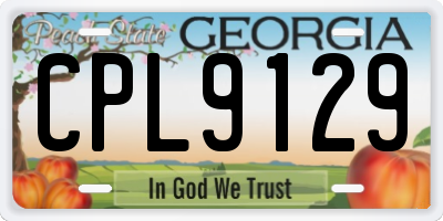 GA license plate CPL9129