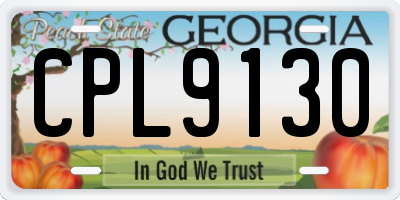 GA license plate CPL9130