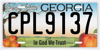 GA license plate CPL9137