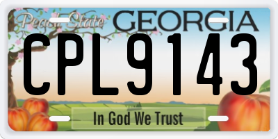 GA license plate CPL9143
